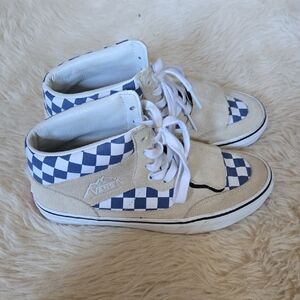 Vans Blue and Tan Sneakers Classic Skate Style